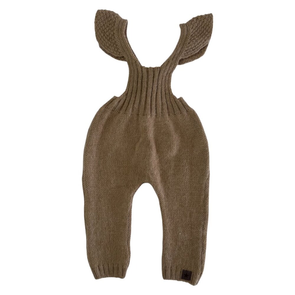 TOCOTO VINTAGE - KNITTED OVERALLS - LIGHT BROWN - 20% MOHAIR 10% WOOL - 6M - NWT